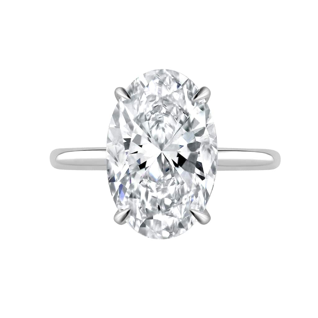 Auriya 14k Gold 6 1/2ctw Oval Lab grown Solitaire Diamond Engagement Ring (E-F VS)