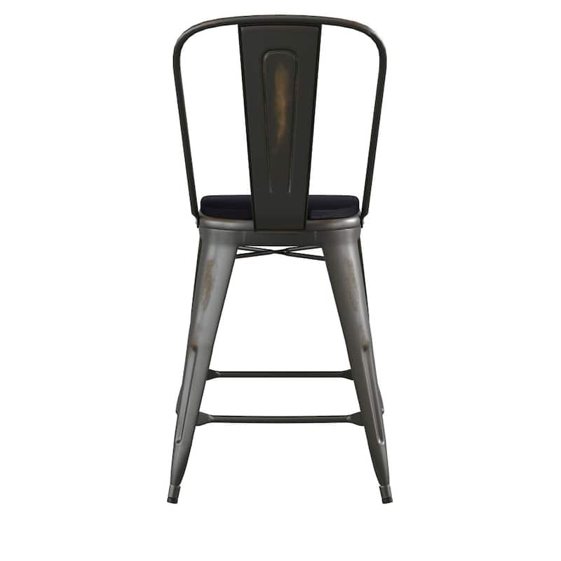 All-Weather Counter Height Stool with Poly Resin Seat