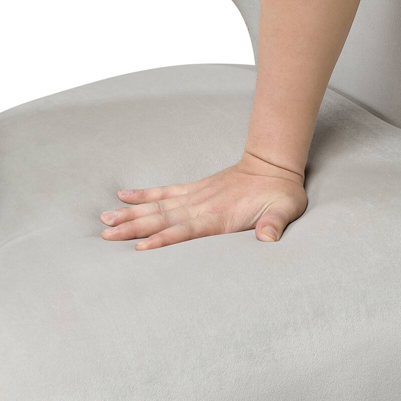 Elise 26" Velvet Accent Chair - Light Walnut Finish Solid Wood Legs