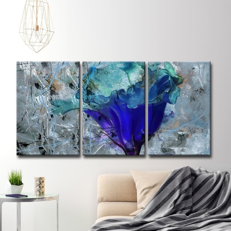 Copper Grove Blue Flower Canvas Wall Art