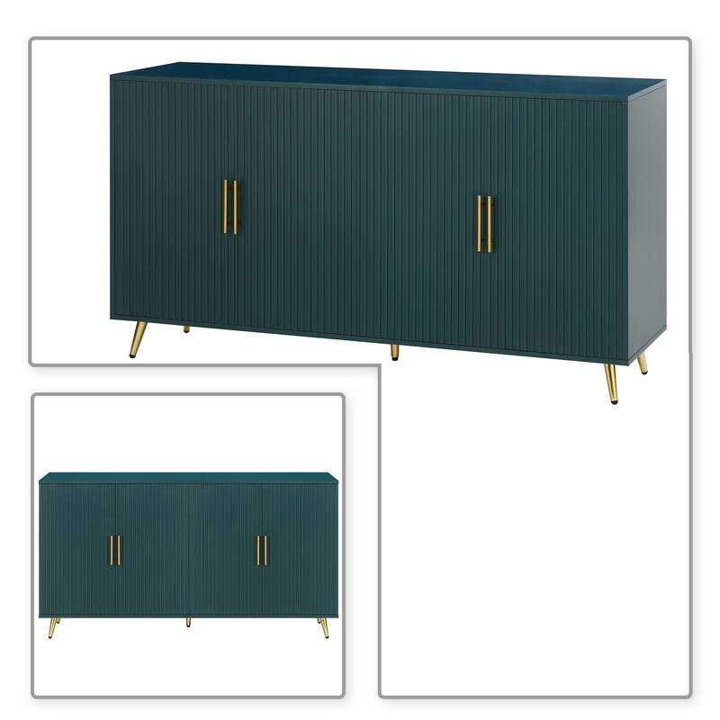 Modern Classic Storage Sideboard with Five Gold Metal Legs
