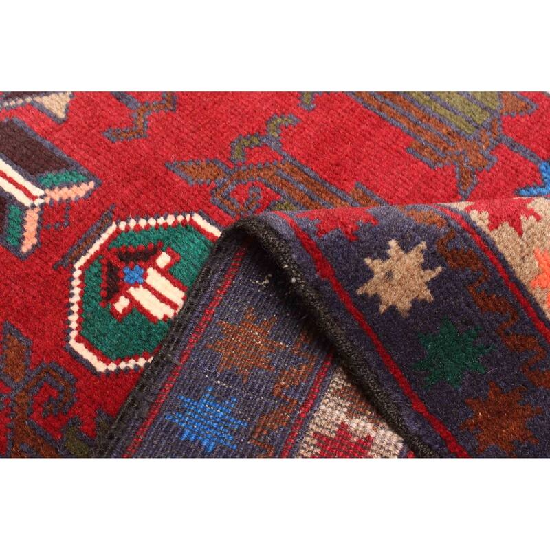 ECARPETGALLERY Hand-knotted Teimani Red Wool Rug - 2'9 x 4'10