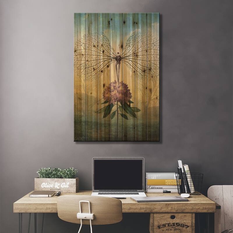 Morning Flight Print On Wood by Catrin Welz-Stein - Multi-Color