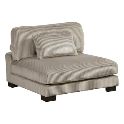 Rix Modular Armless Chair, Lumbar Pillow, Taupe Gray Corduroy, 45 Inch