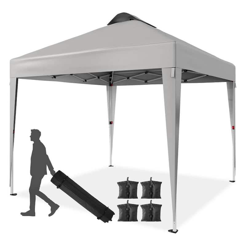 10X10 Pop Up Canopy Tent for Patio, Beach, Backyard - Grey