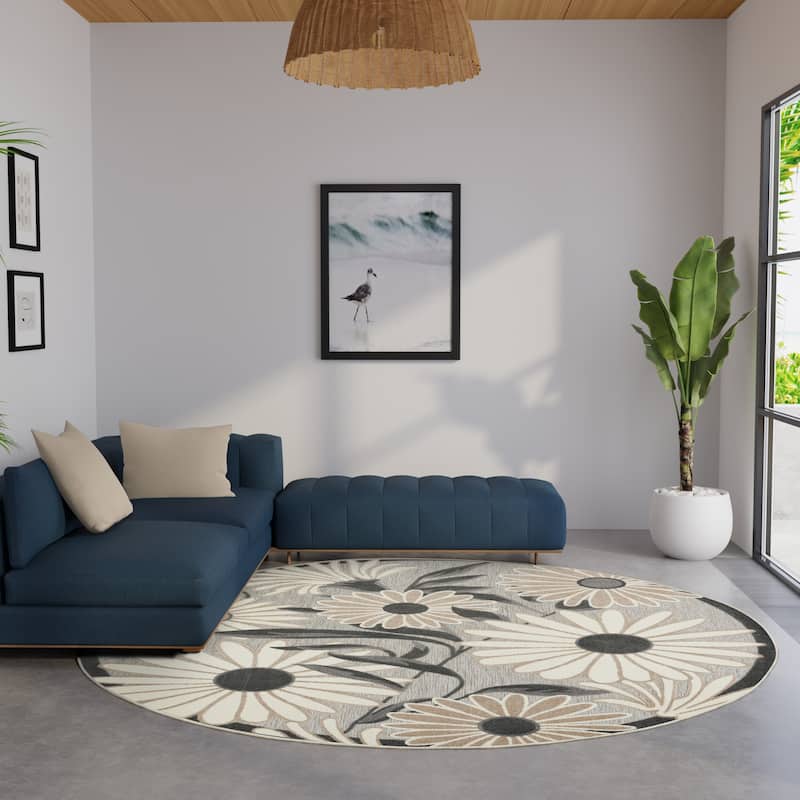 Nourison Alice Indoor/Outdoor Floral Area Rug.