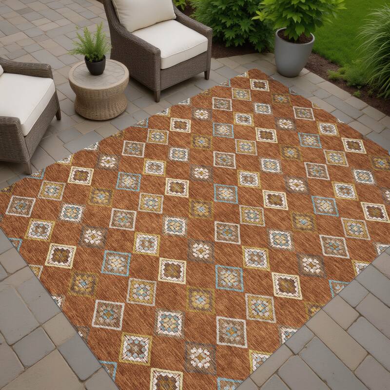 Machine Washable Indoor/ Outdoor Global Flagler Chantille Rug