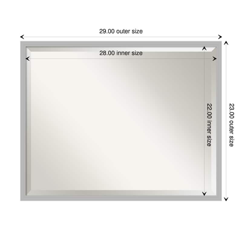 Beveled Wall Mirror - Hera Chrome Frame - Hera Chrome - 29 x 23-inch