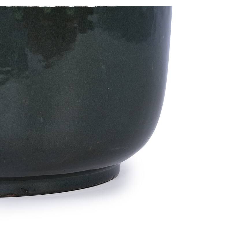 Glossy Ribbed Handmade Ceramic Planter Pot, for Succulents and Herbs