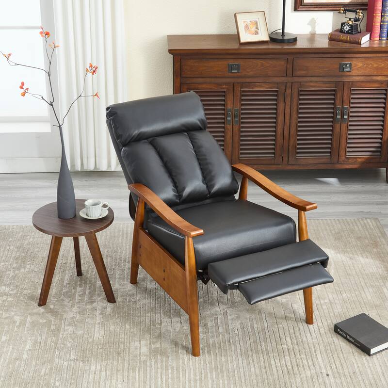 Modern 26.38" Upholstered Adjustable Chaise Lounge Chair with Wood Frame for Living Room
