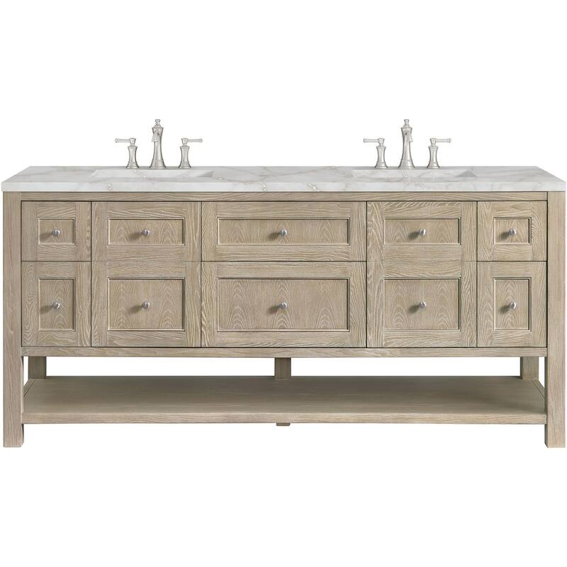 James Martin Vanities 330-V72-FVSL Breckenridge 72" Free Standing - Whitewashed Oak