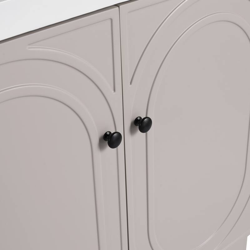 Modern 36 Inch Freestanding Bathroom Vanity Base without Sink, Storage Cabinet with Soft-Close Doors and Adjustable Shelves