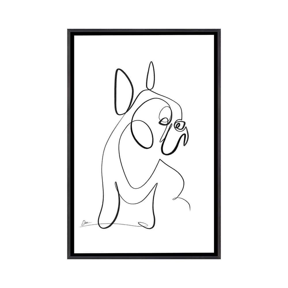 iCanvas "French Bulldog With One Line" by Dane Khy Framed