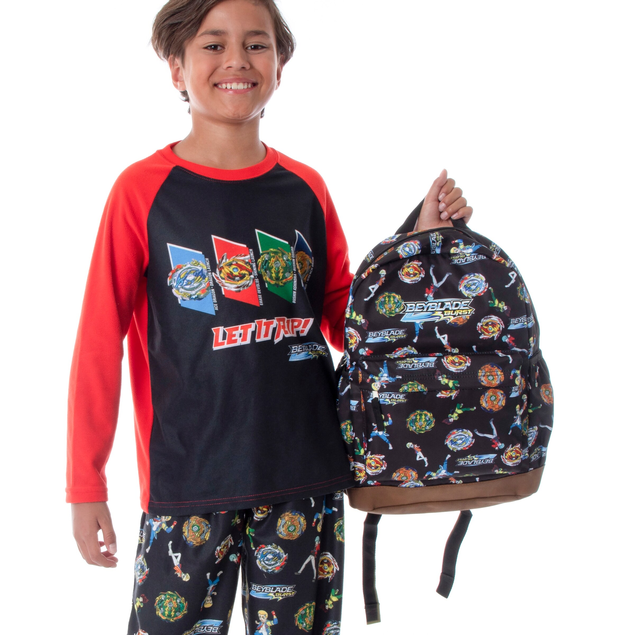 Shop Beyblade Burst Spinner Top Allover Characters Anime Pattern School Book Bag Backpack Blue Overstock 31724774