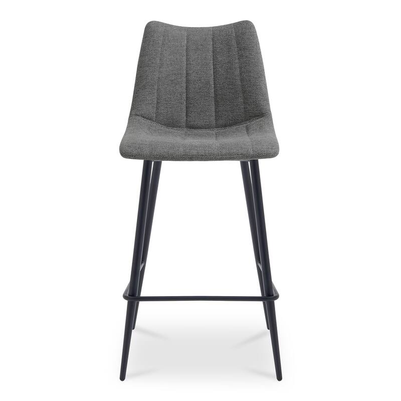 NADAAL STUDIOS Florian Counter Stool, Performance Upholstery and Steel Legs, Dark Grey - Set of 2