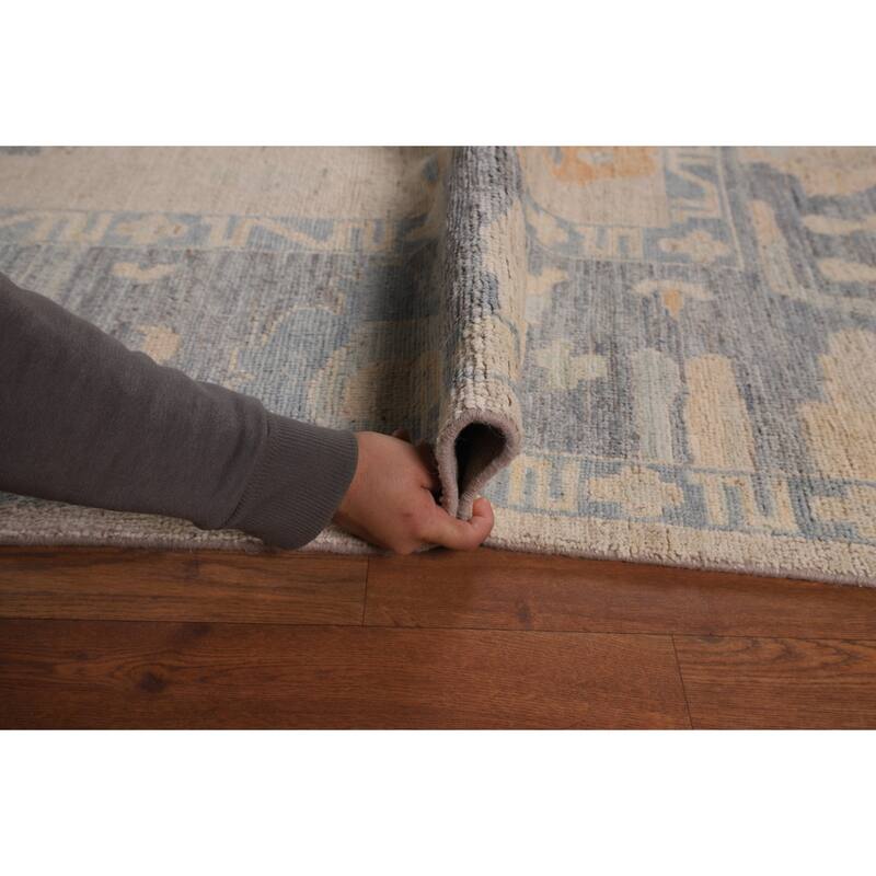 Oushak Turkish Rug Handmade Vegetable Dye Transitional Wool Carpet - 9'2"x 11'8"