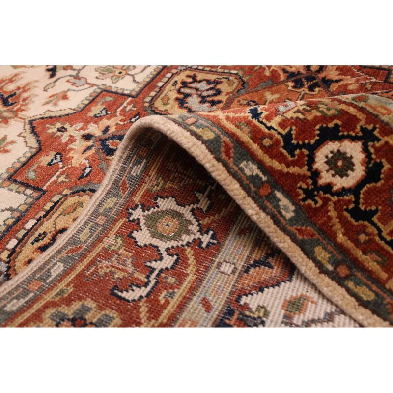 ECARPETGALLERY Hand-knotted Jules Sultane Ivory Wool Rug - 4'0 x 5'11