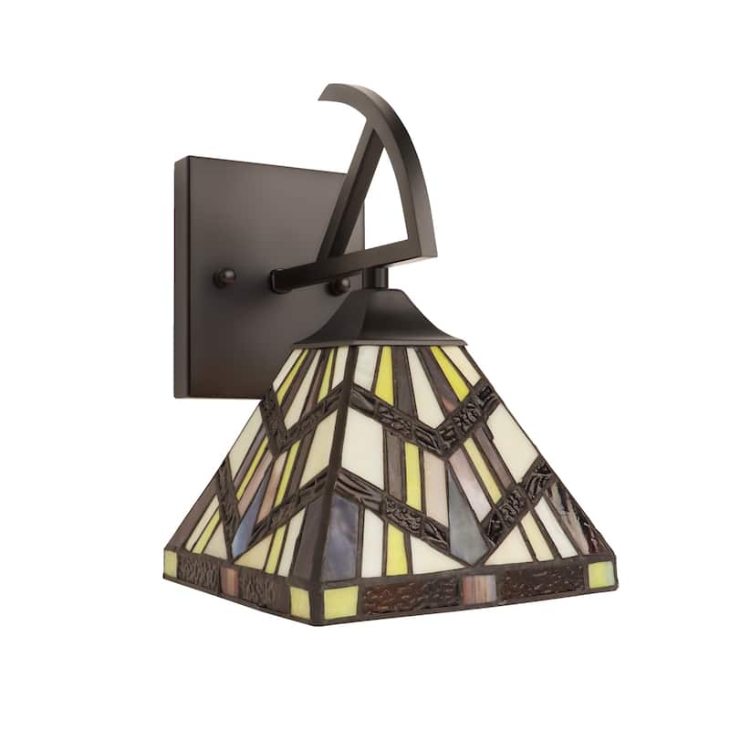Tiffany-Style 1-Light Mission Wall Sconce 6" Shade