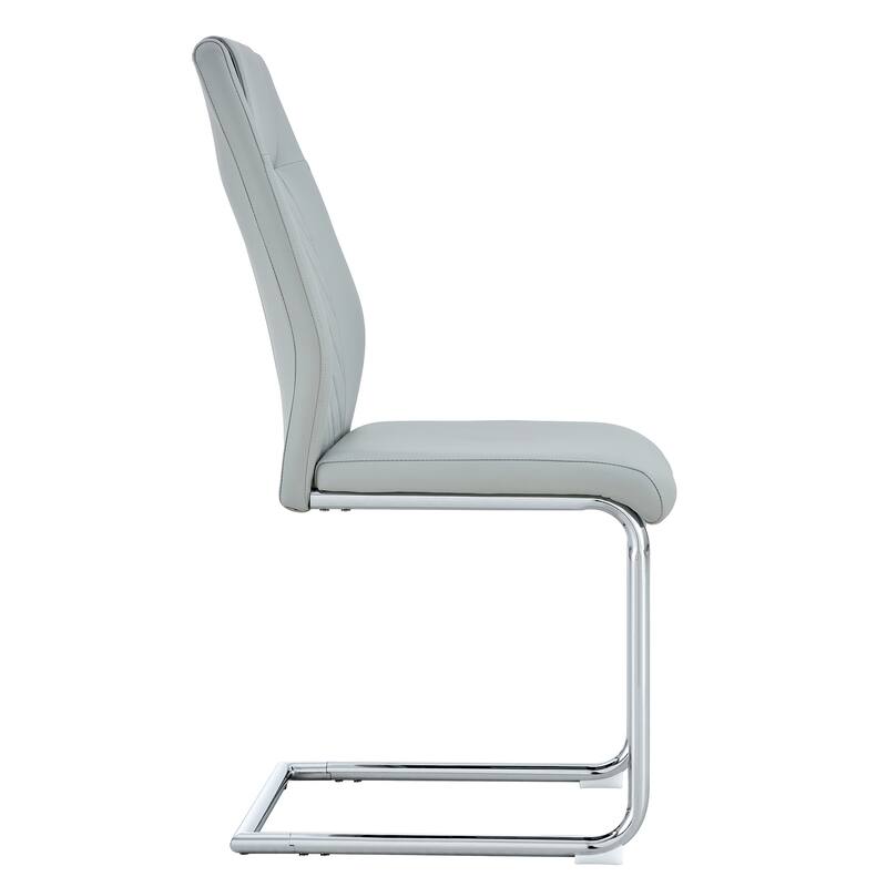 Modern Upholstered Dining Room Chairs Set of 8, Faux Leather High-Back Kitchen, Living & Conference Side Chairs with Metal Legs