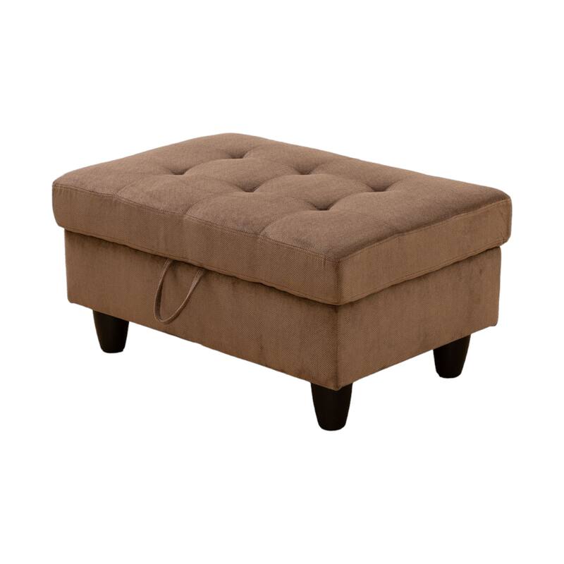 KISRAIS 34" Wide Upholstered Storage Ottoman