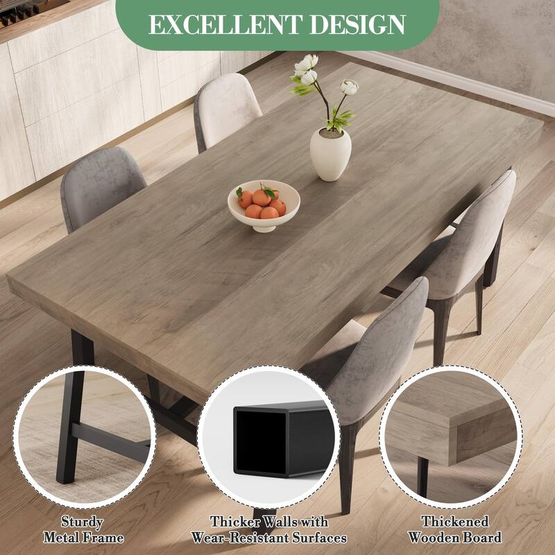 Extra Long Dining Table and Office Desk, Industrial Modern Study Table