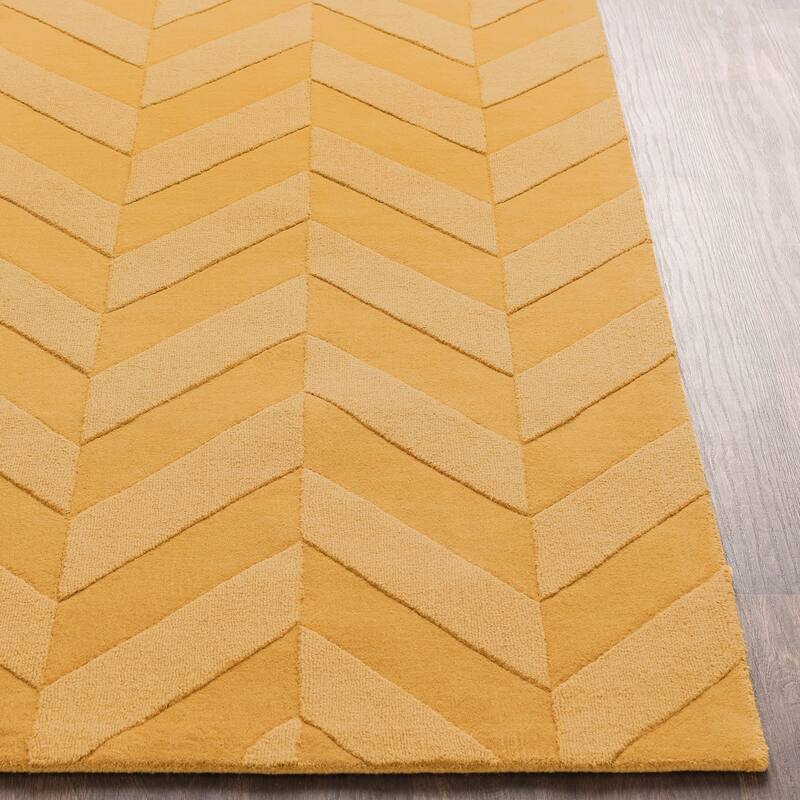 Livabliss Alpine Hand-woven Tone-on-tone Zig-Zag Wool Area Rug