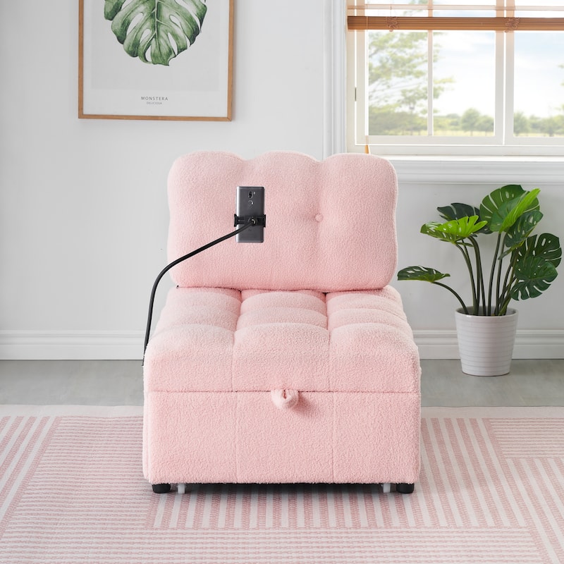 Convertible Teddy Sofa - 40.2-Inch Sofa Bed for Apartment or Office