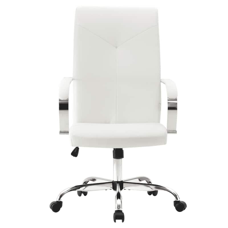 Sonora Ergonomic High Back Leather Office Chair with Lumbar Support, Adjustable Height, Tilt Lock, Chrome Frame & Swivel Casters