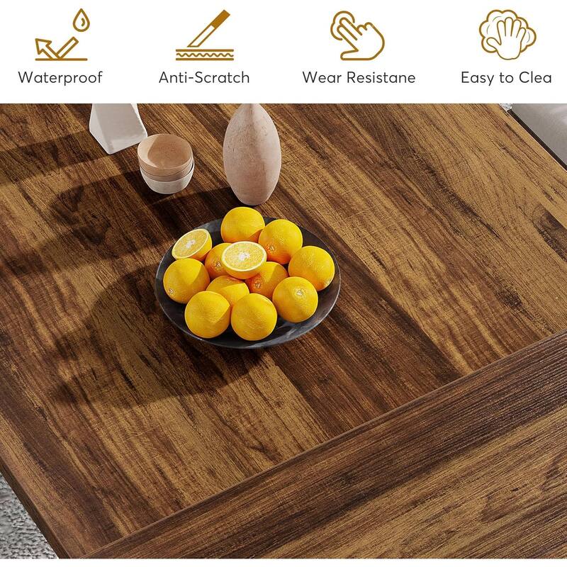 71" Rustic Farmhouse Dining Table for 6-8 People - Large Rectangular Kitchen Table, Wood Dining Room Table for Family Meals