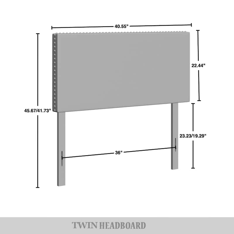 CraftPorch Glam Velvet Nailhead Trim Upholstered Adjustable Headboard