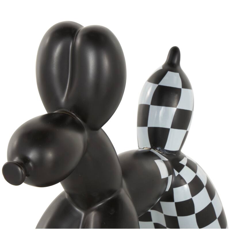 Gold Porcelain Ceramic Balloon Dog Sculpture (Set of 2) - Gold, Silver, White, Black, Multi Colored