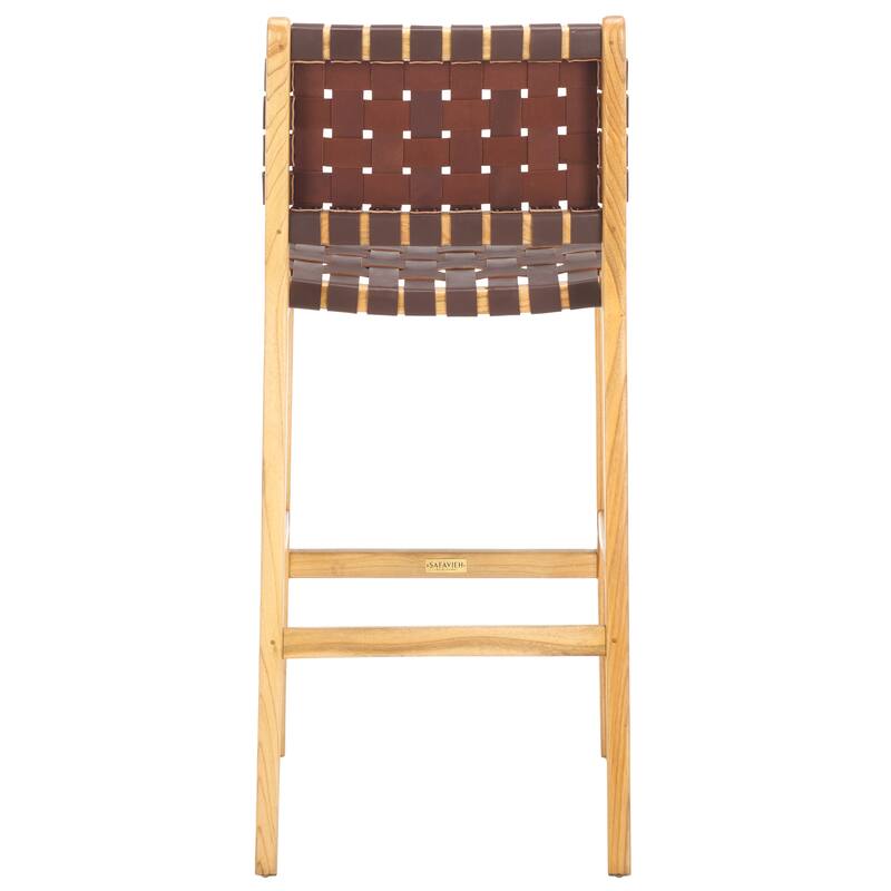 SAFAVIEH Home Adah 30-inch Leather Bar Stool - 22Wx22Dx43H