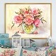 preview thumbnail 8 of 6, Designart "Bouquet Of Pink Vintage House Flowers" Traditional Framed Canvas Wall Decor 12 in. wide x 8 in. high - Gold