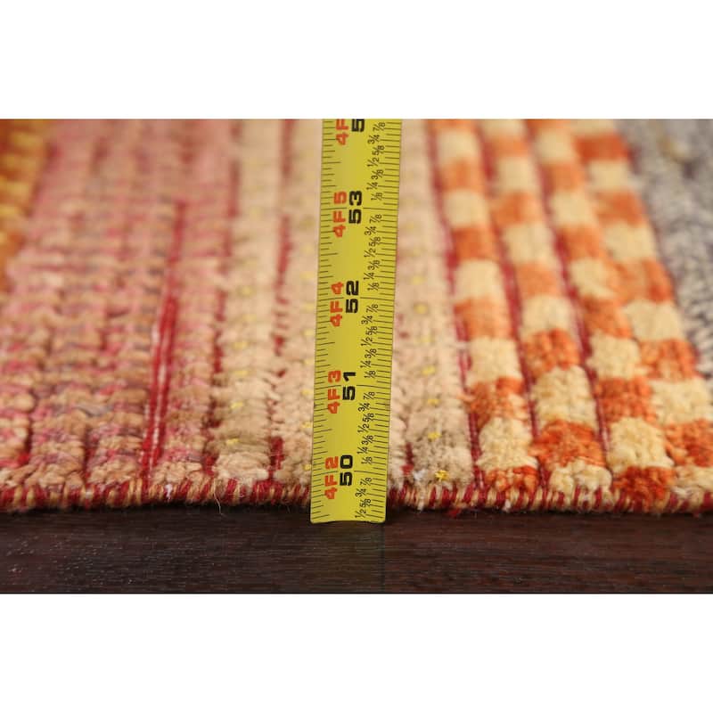 Striped Gabbeh Kashkoli Oriental Wool Area Rug Handmade Foyer Carpet - 3'3" x 4'9"