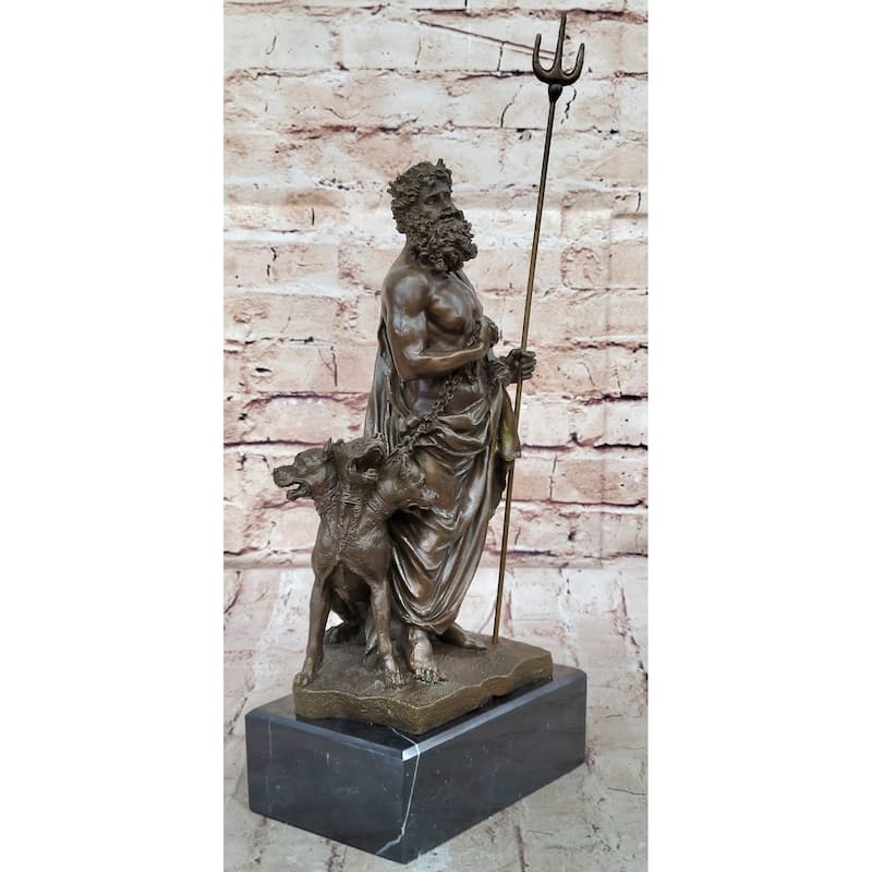 Hades Pluto Cerberus 3 Headed Imitative Dog Bronze Metal Statue Sculpture Greek Mythology