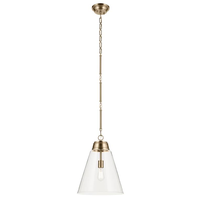 Kichler Lighting Marsailli 19.75" 1-Light Large Pendant with Clear Glass in Champagne Bronze - 15.75