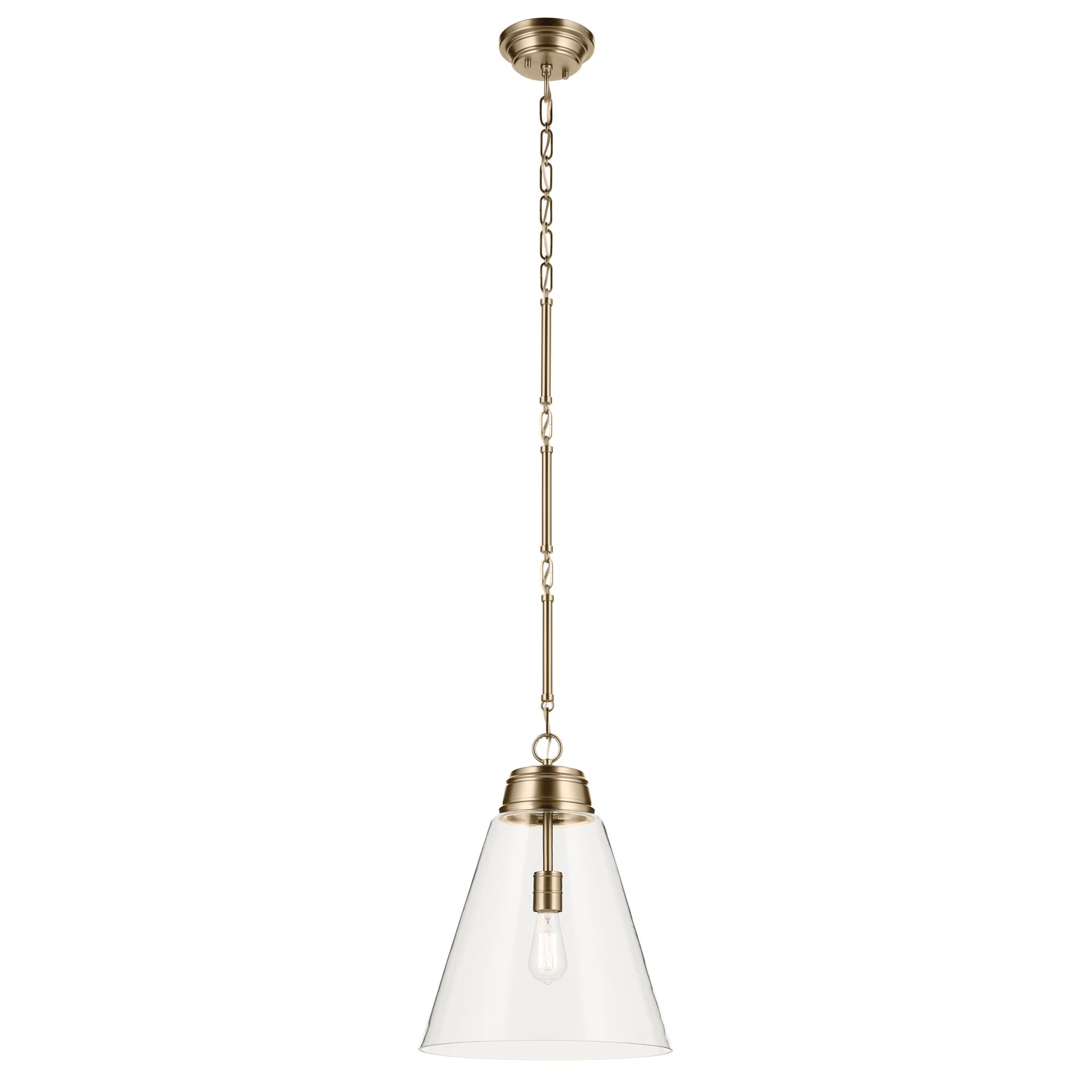 Kichler Lighting Marsailli 19.75" 1-Light Large Pendant with Clear Glass in Champagne Bronze - 15.75