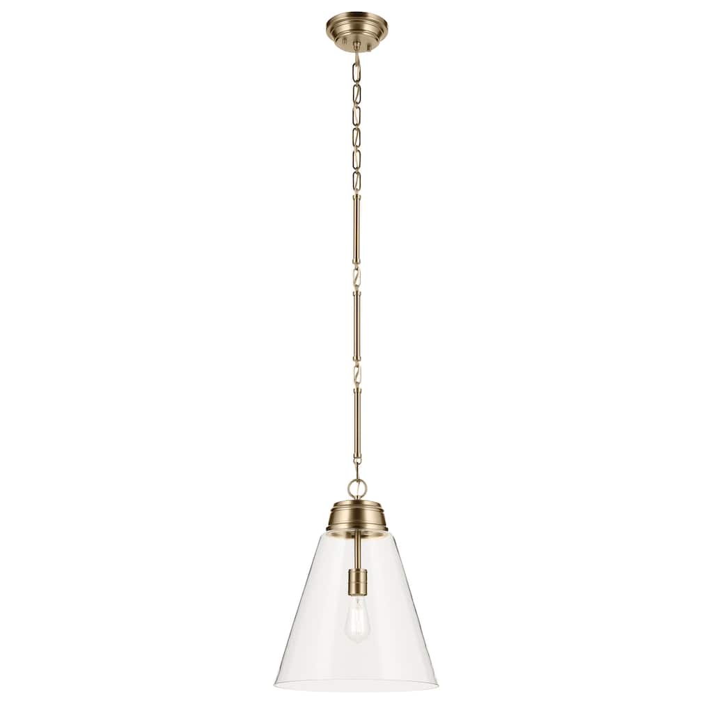 Kichler Lighting Marsailli 19.75" 1-Light Large Pendant with Clear Glass in Champagne Bronze - 15.75