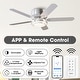 preview thumbnail 6 of 9, Vaczon 52" Modern Brushed Nickel 5-blade Flush Mount Smart Ceiling Fan with Light and App Control