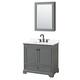 Option Dark Gray, Black Trim, White Quartz Top