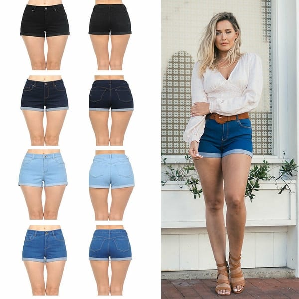 Niobe Clothing Womens Juniors High Rise Body Shaping Denim Shorts On Sale Overstock