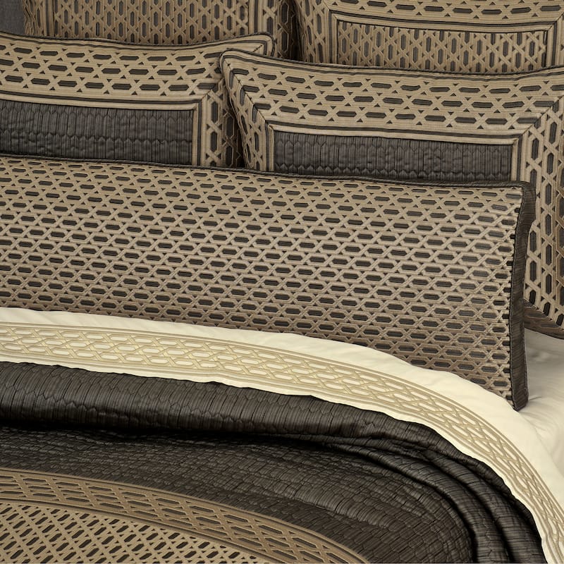 J. Queen New York Metropolitan Bronze Bolster Decorative Throw Pillow - Accent - Polyester - Bronze