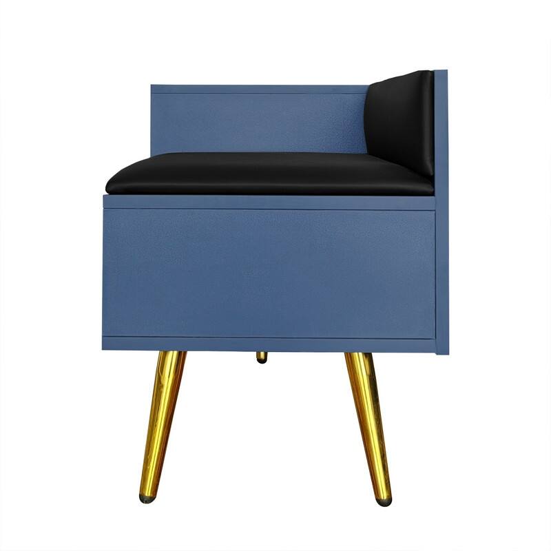 Modern Shoe Storage Bench with Storage Cabinet and Upholstered Cushions, Entryway Bench with Open Compartment for Living Room