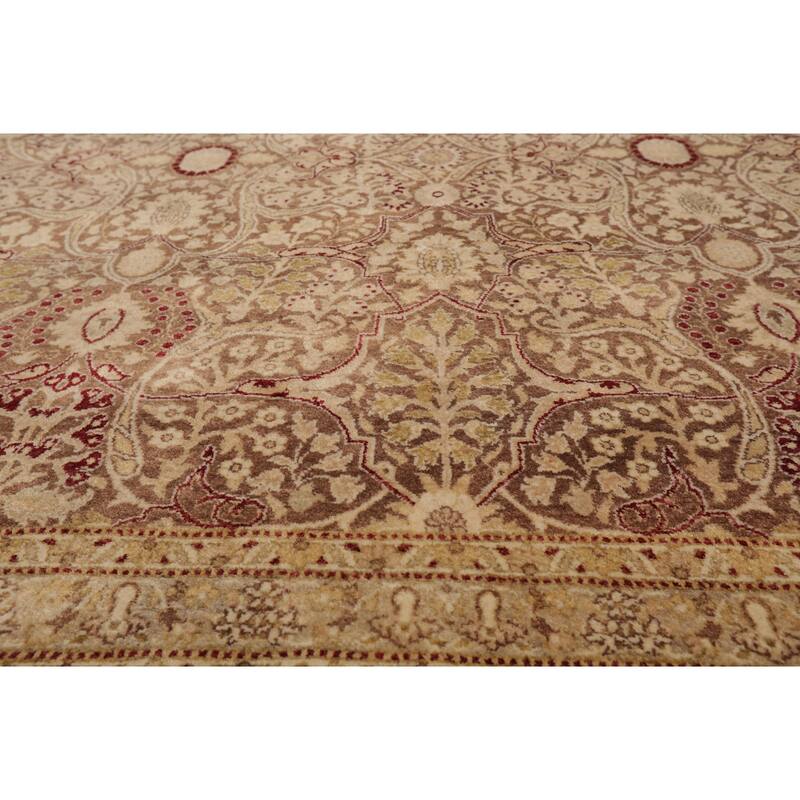 Hand Knotted Brown,Tan Persian Wool Oriental Area Rug (8x10) - 8' 1'' x 10' 2''