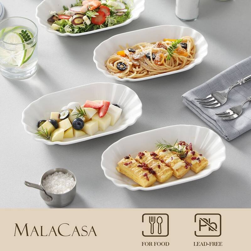MALACASA Series Regular 7.8-Inch Porcelain Serving Dishes