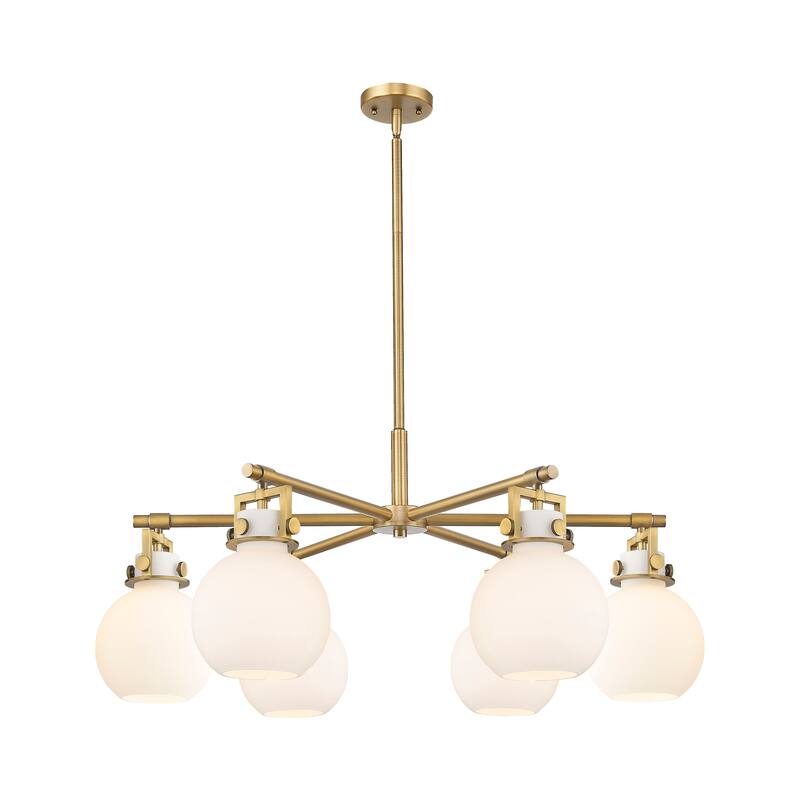 Innovations Lighting Downtown Urban - Newton Sphere - 6 Light 26" Stem Hung Chandelier