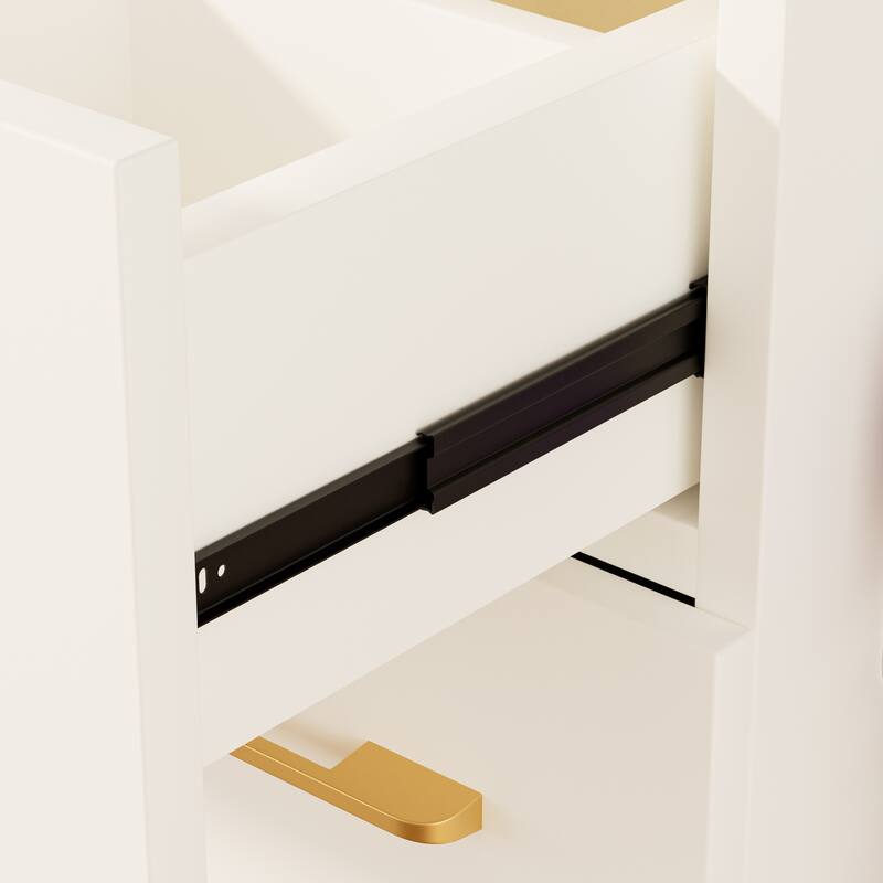 Glass Top Vanity Desk with Light Mirror & Power Outlet, Large Makeup Vanity Set, Dressing Table with 10 Drawers & Stool