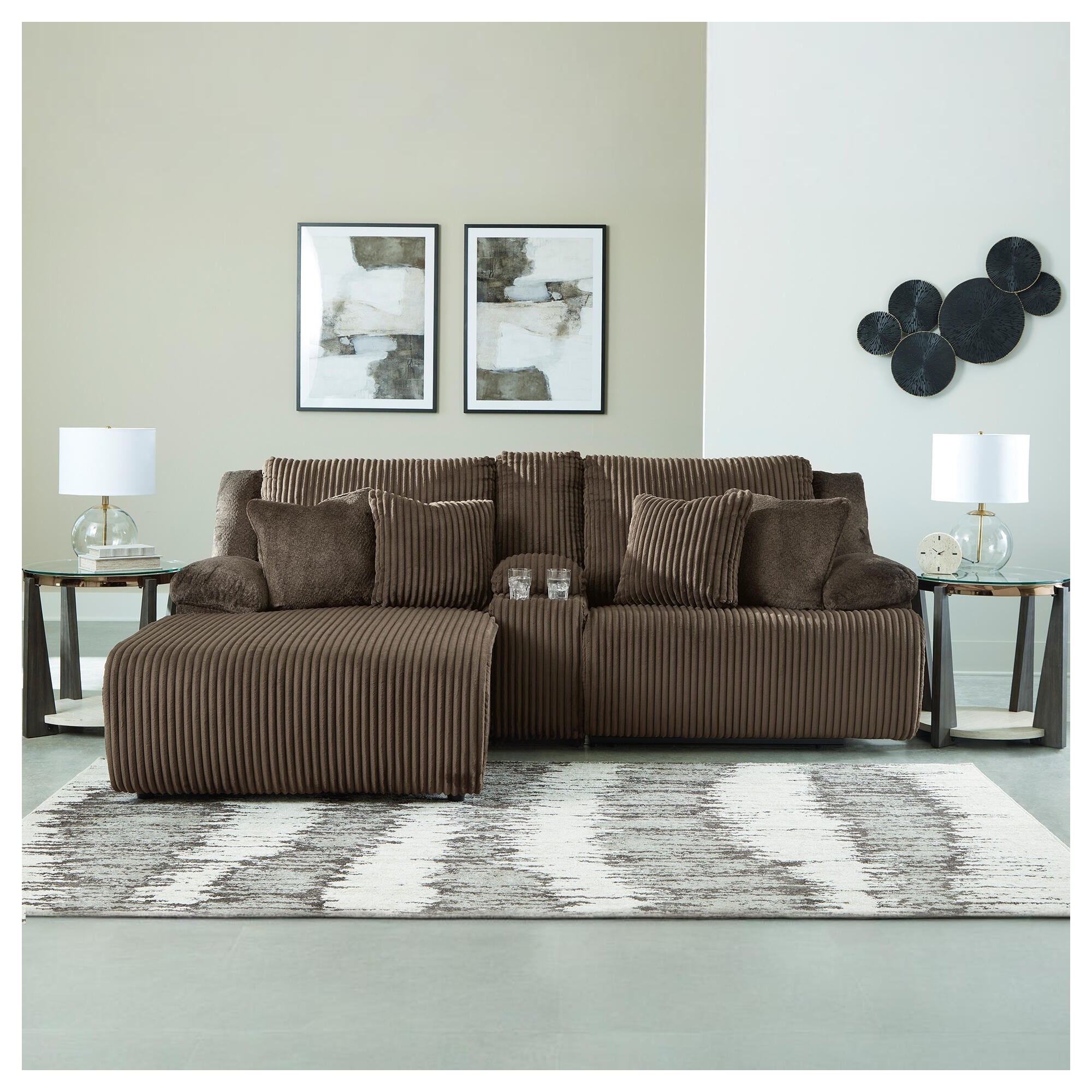 Signature Design by Ashley Top Tier 3-piece Reclining Chaise Sectional - 105"W x 74"D x 41"H