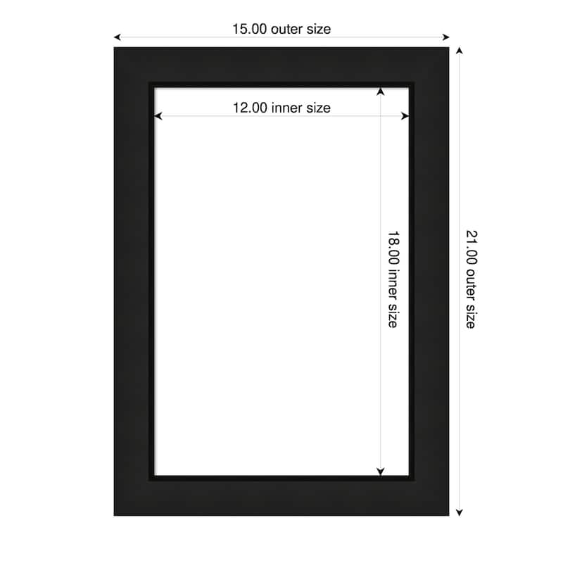 Amanti Art Midnight Black Narrow Framed Dry Erase Magnetic Board - 15 x 21 in