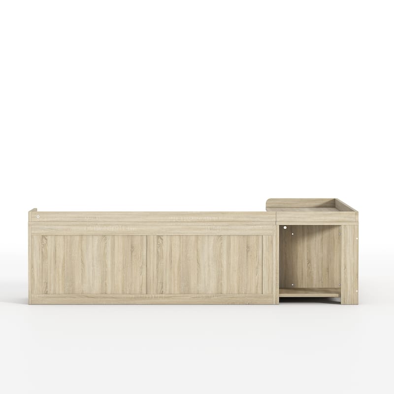 L-Shaped Storage Bench 176 lbs Top Load, Corner Entryway Bench with Hidden Storage Seating